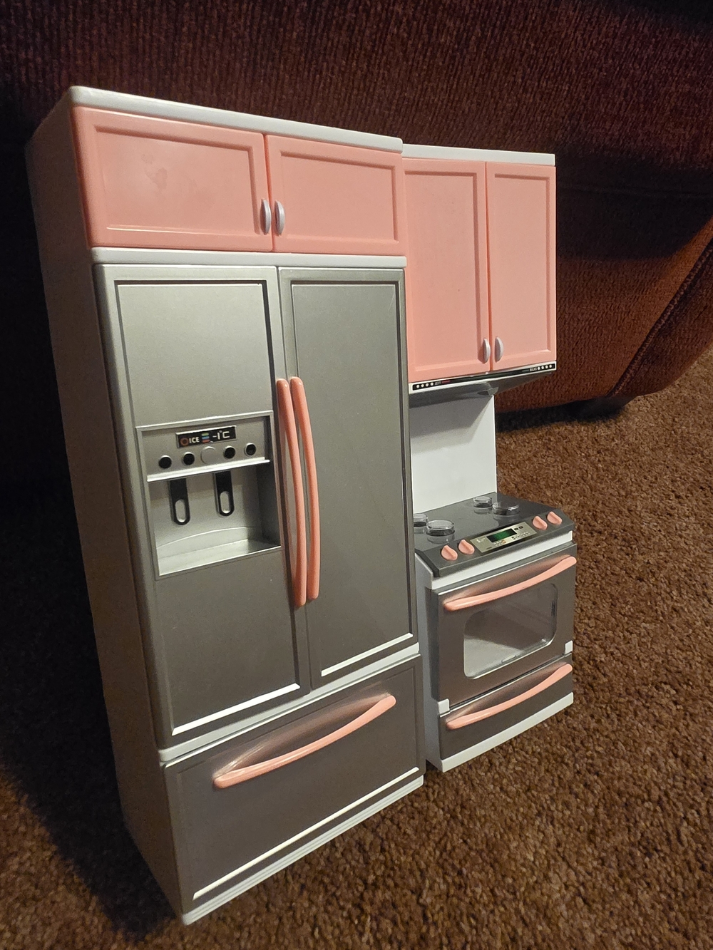 Othr Pink and Gray Toy Kitchen Refrigerator & Oven Set